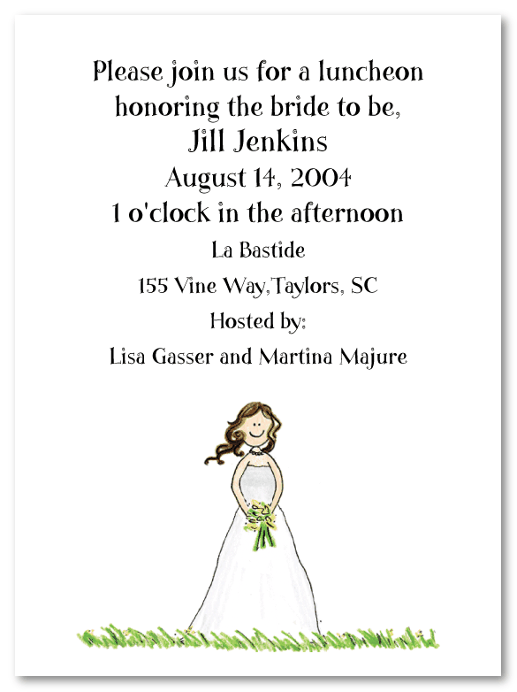 Brunette Bride-To-Be Outside Party Invites