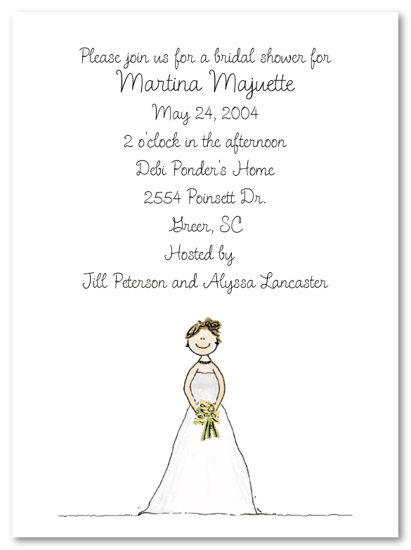 Brunette Bride To Be Party Invitations