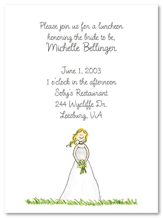 Blonde Bride-To-Be Outside Party Invites