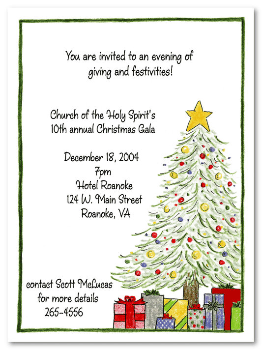 Christmas Tree Scene Invitations