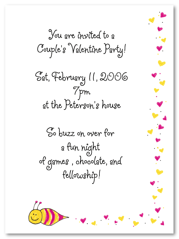 Valentine Bee Invitations