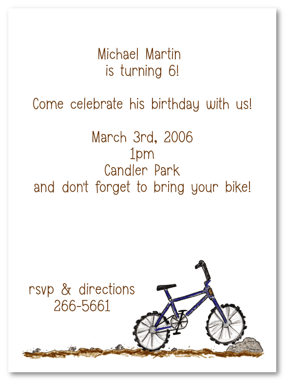 BMX Bike Invitations