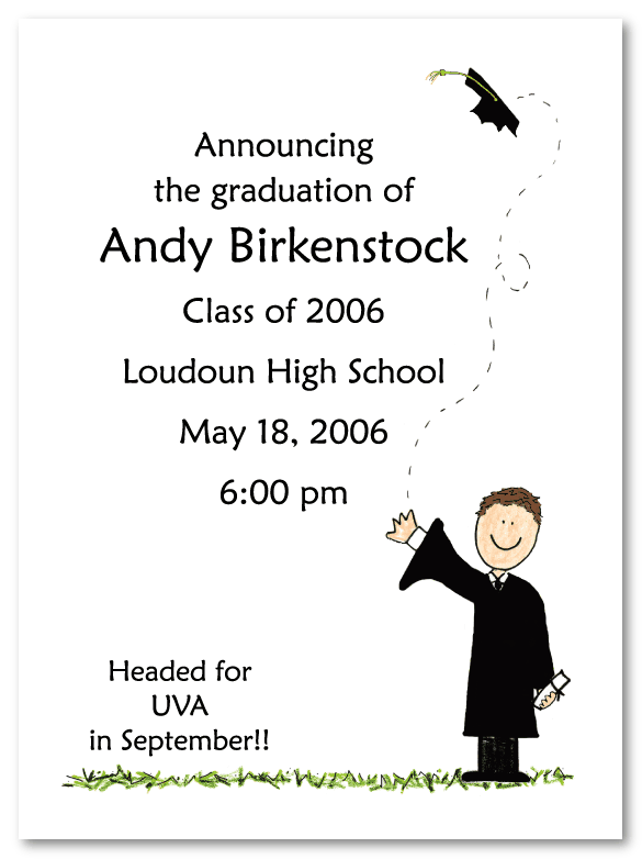 Brunette Boy Graduate Announcements
