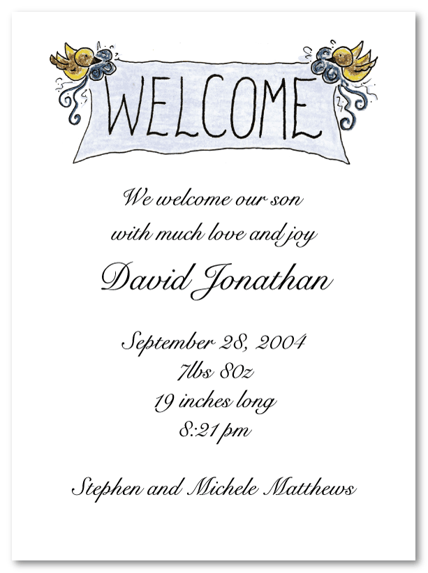 Blue Banner Birth Announcements