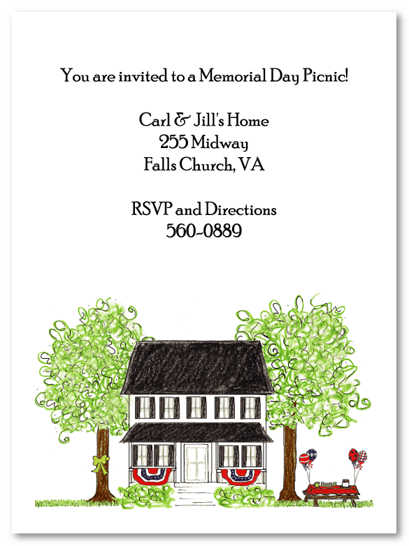 Patriotic House Invitations