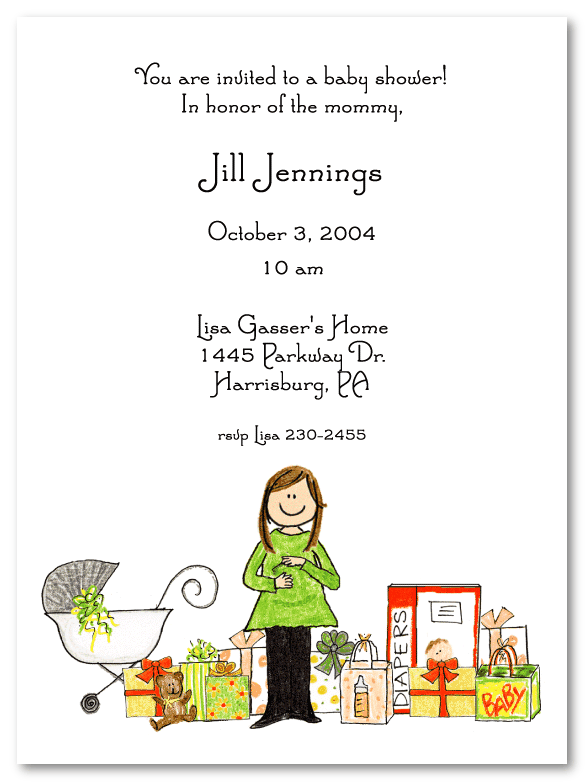 Brunette Mom's Baby Shower-Neutral Baby Shower Invites