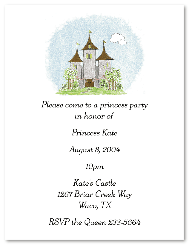 Pink Castle Invitations