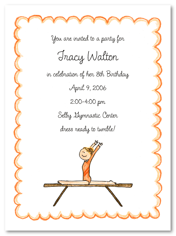 Blonde Gymnast Invitations