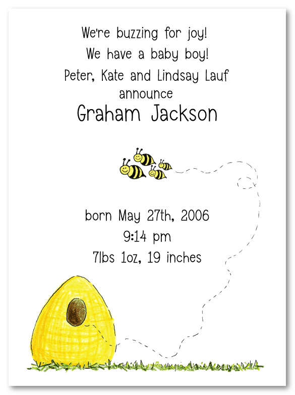 Beehive Family Of 4 Birth Announcements