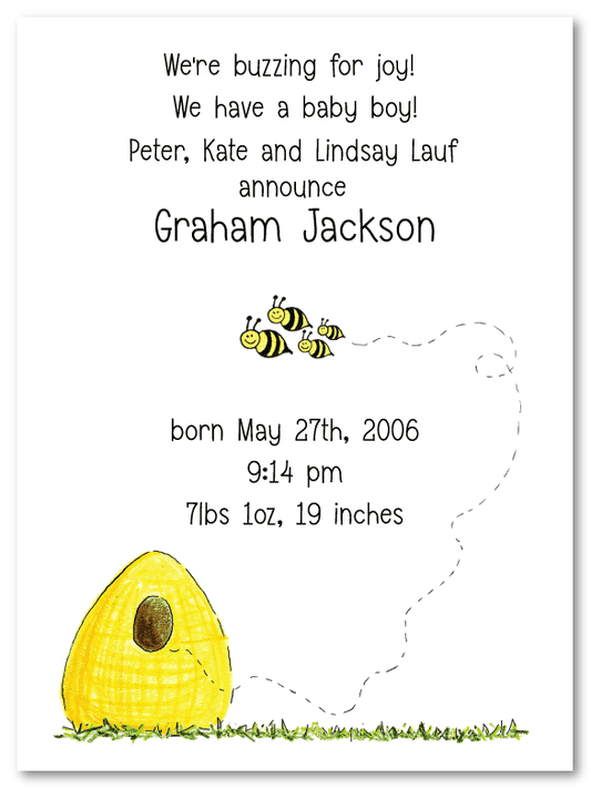 Beehive Family Of 4 Birth Announcements