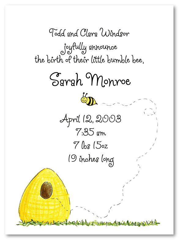 Beehive Birth Announcements