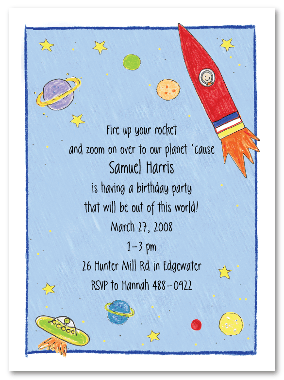 Space Party Invitations