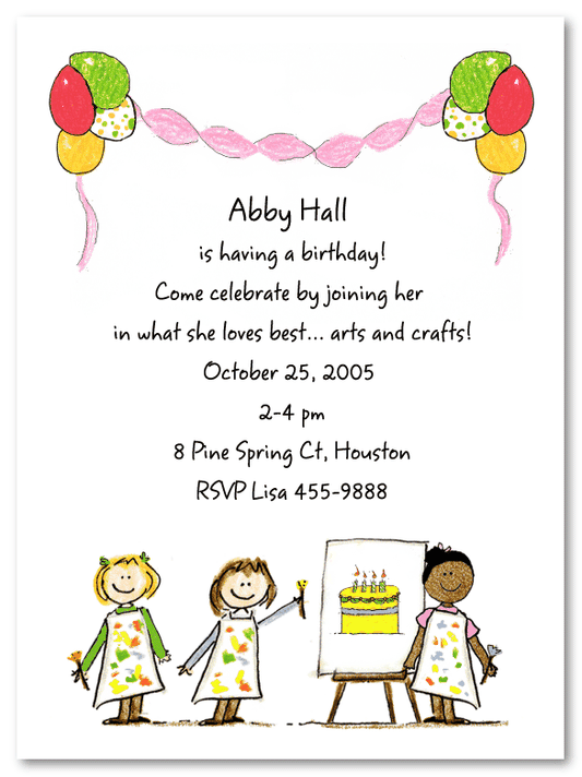 Artist Girls Invitations