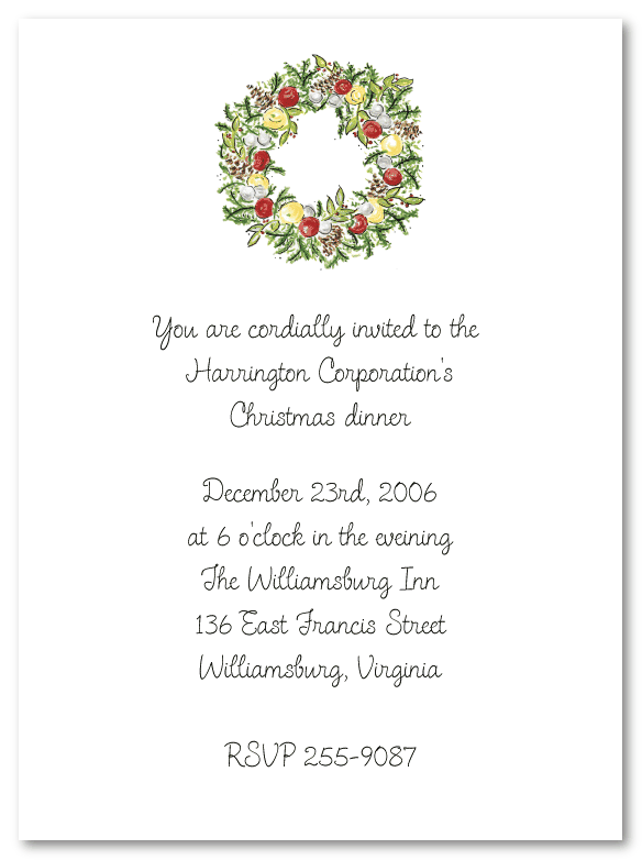 Williamsburg Wreath Invitations