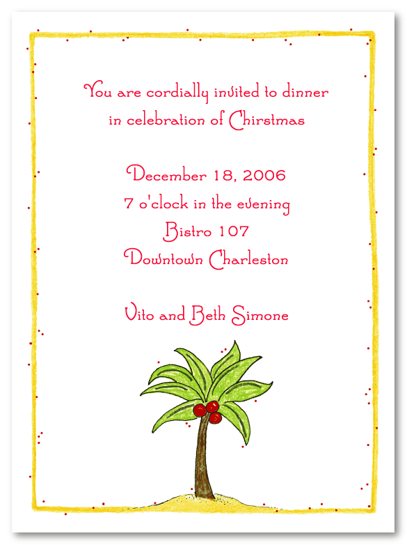 Christmas Palm Tree Invitations