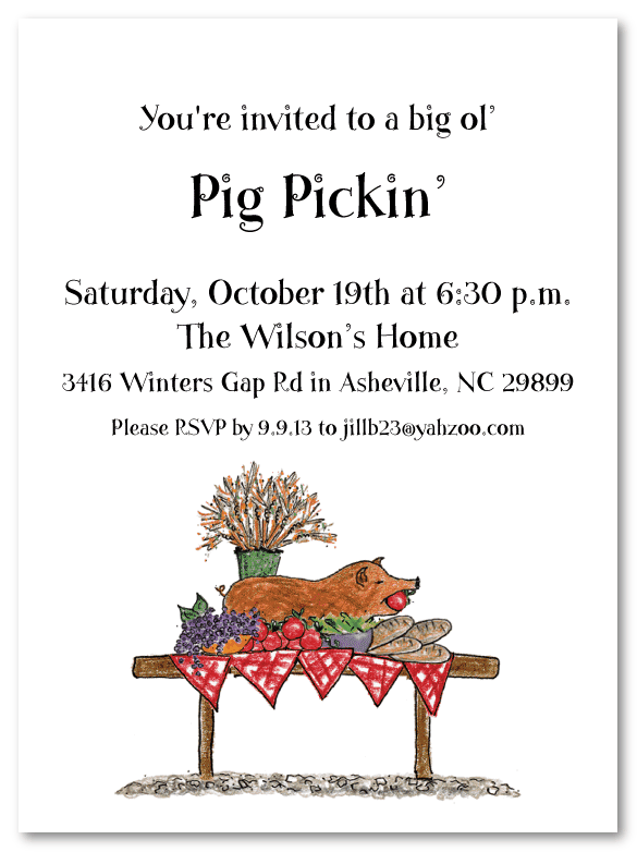 Pig Pickin Invitations
