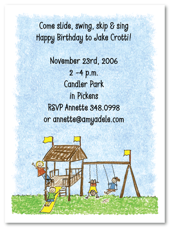 Playground Invitations