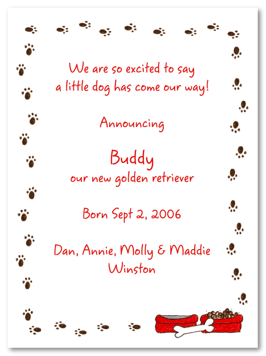 Dog Prints Announcements