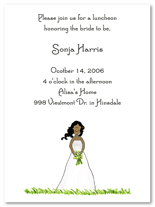 African American Bride-To-Be Outside Invitations
