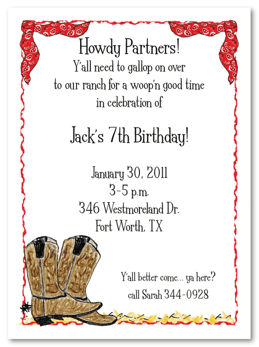 Cowboy Boots Invitations