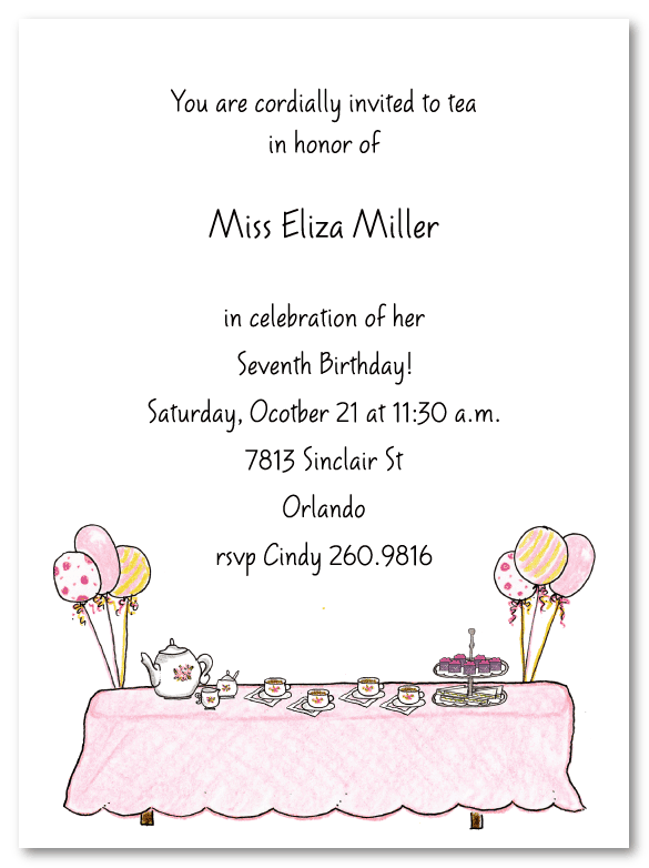 Tea Party Invites