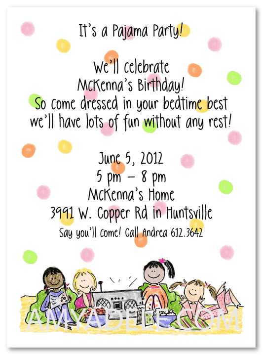 Pajama Party Invitations