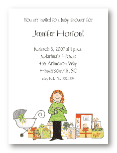 Red Head Mom's Baby Shower-Neutral Baby Shower Invites