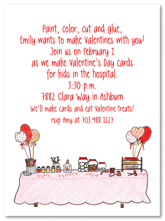 Valentine Craft Party Invitations