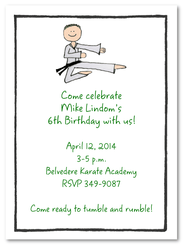 Karate Boy Invitations