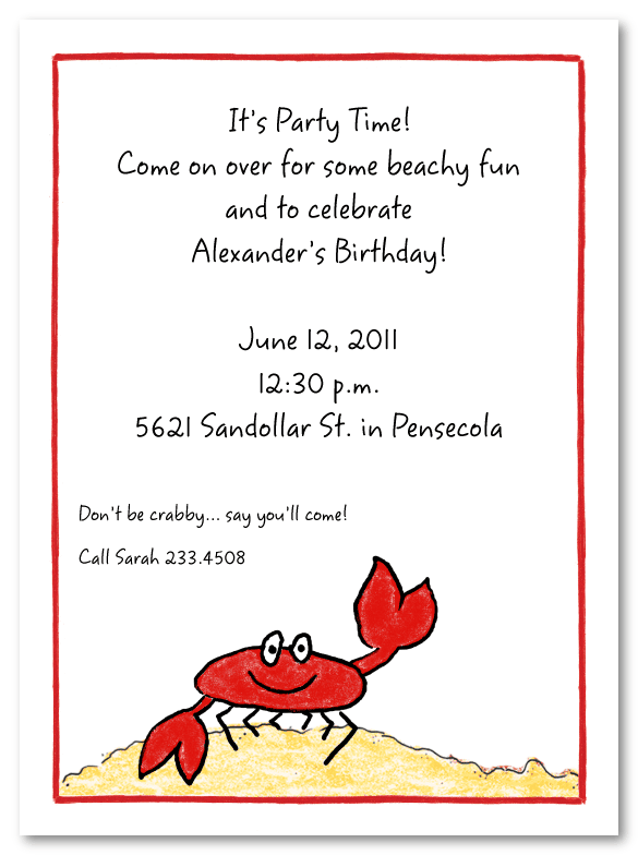 Crab Invitations