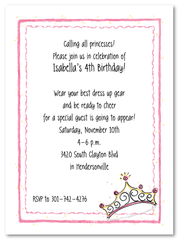 Princess Crown Invitations