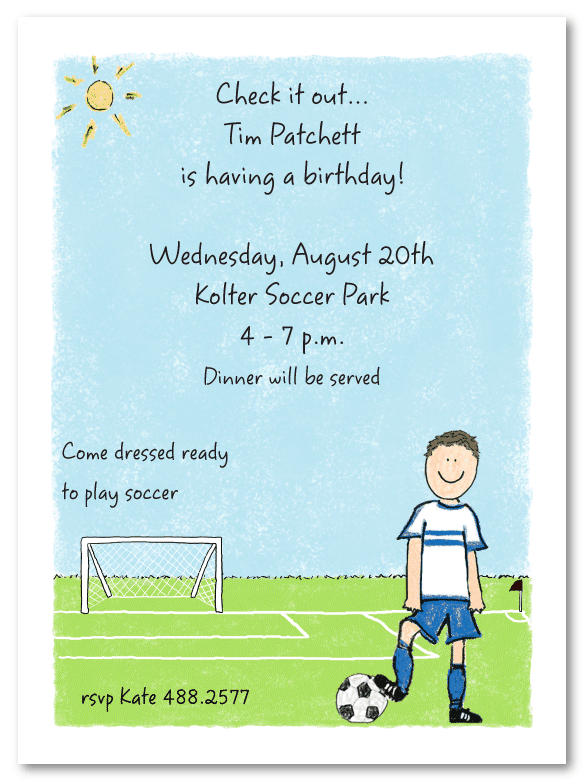 Boy's Soccer Invitations