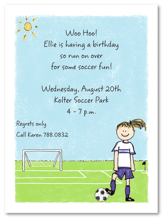 Girl's Soccer Invitations