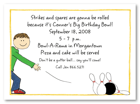 Boy's Bowling Invitations