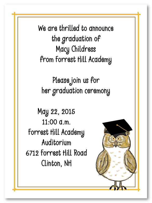 Owl Graduation Announcement