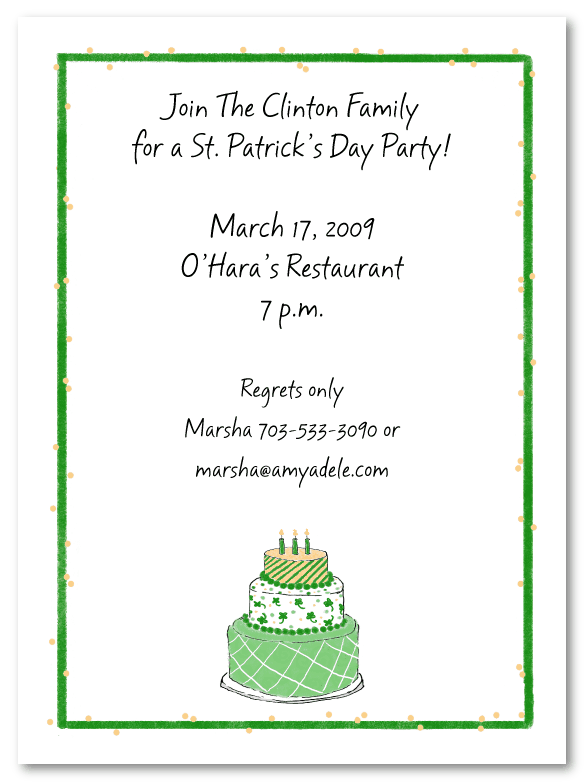 Irish Cake Invitations