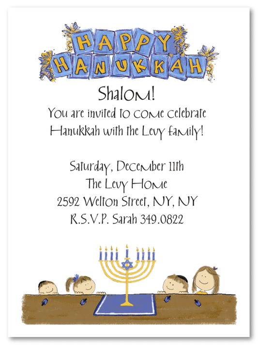 Hanukkah Kids Invitations