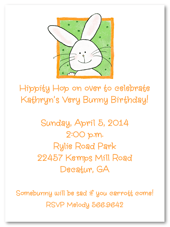 Peeking Bunny Invitation