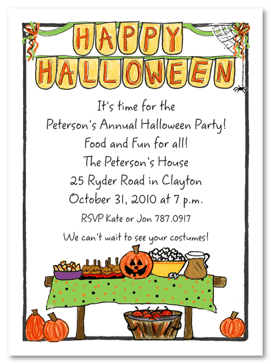 Halloween Party Room Invitations