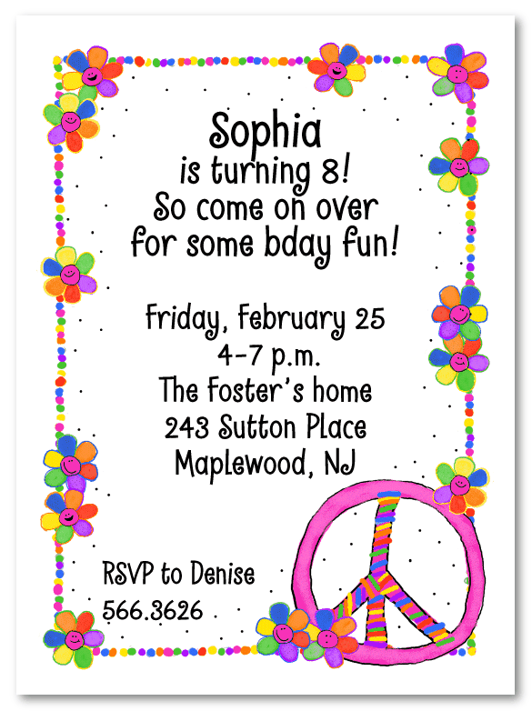 Peace Sign Party Invitations – AmyAdele.com