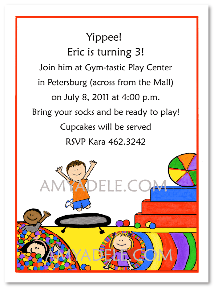 Toddler Gym Invitations