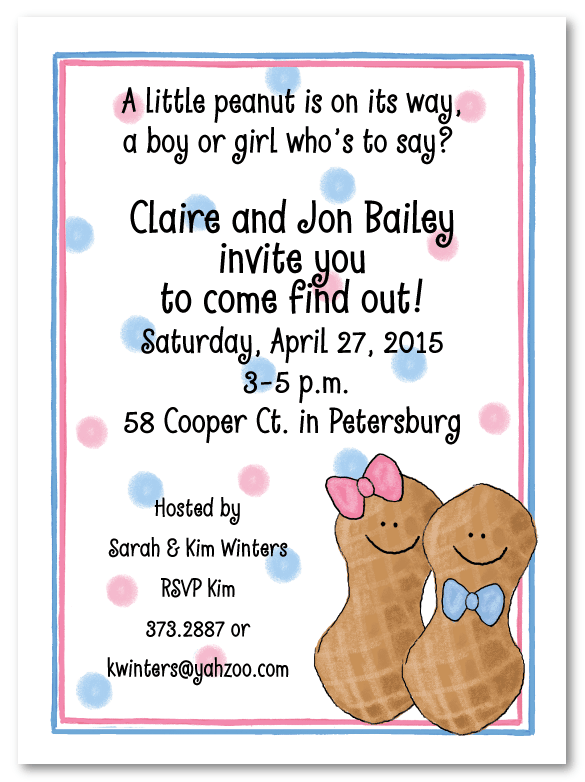 Peanut Boy and Girl Invitations