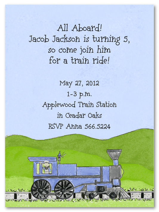 Train Engine Invitation