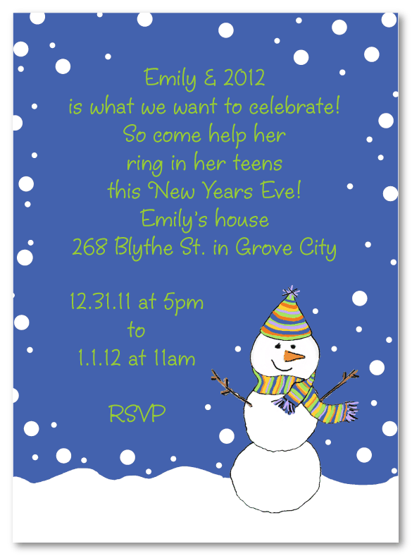 Snowman Invitations