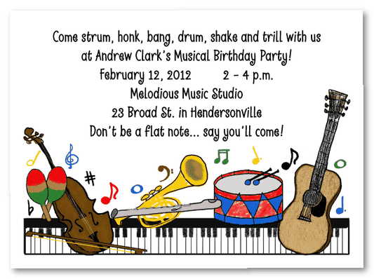 Musical Instruments Invitations