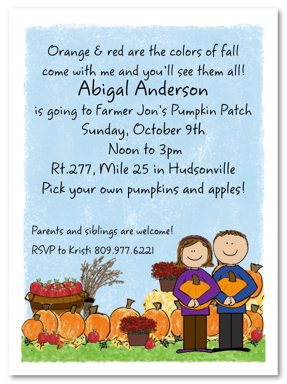 Pumpkin Patch Invitations