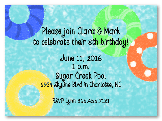 Pool Float Invitations