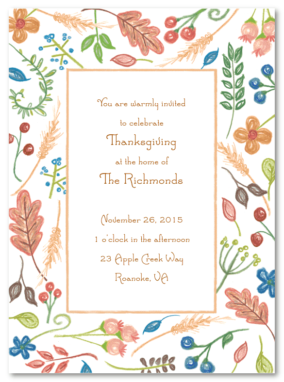 Berry and Leaf Sprigs Invitation