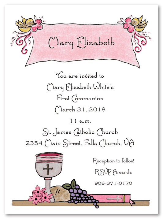 First Holy Communion for Girls Invitations