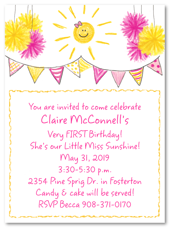 Little Sunshine Girl Invitations